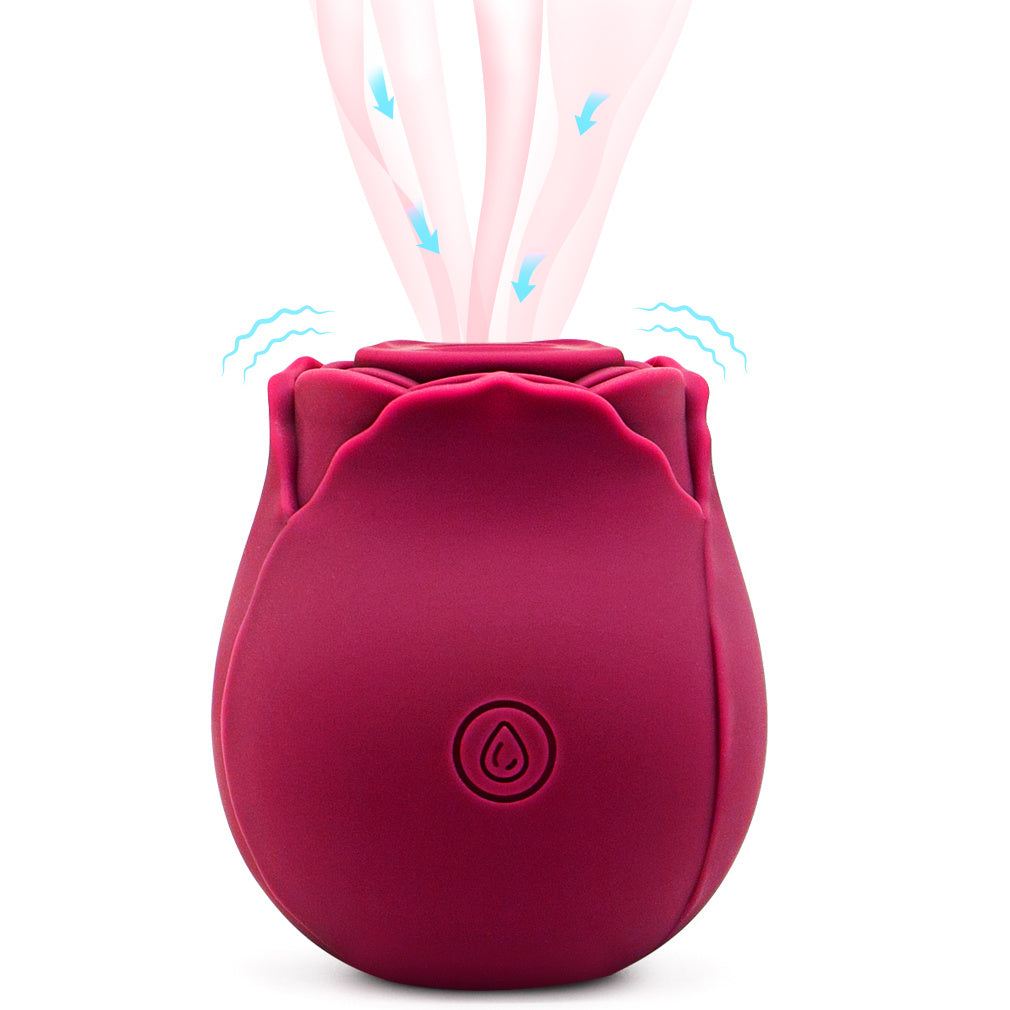 Rose Flower Sucking and Vibrating Clitoris or Nipple Massaging Simulator Woman's G Spot Stimulator Quiet Vibrating Waterproof  USB Charging Electric. - Urban She